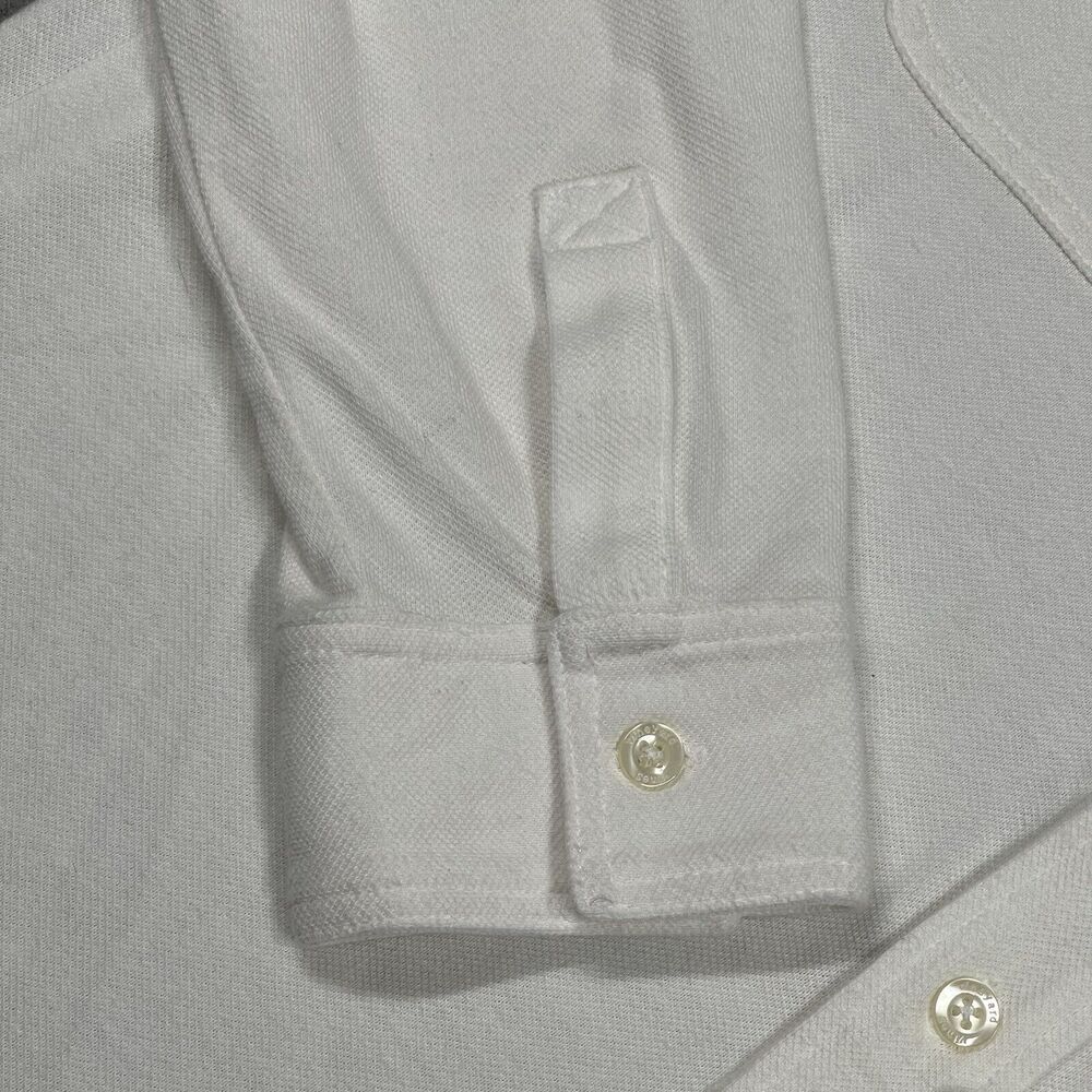Vineyard Vines Shirt Mens Small White Surfside Pique Shirt Long Sleeve Button Up - Picture 4 of 13